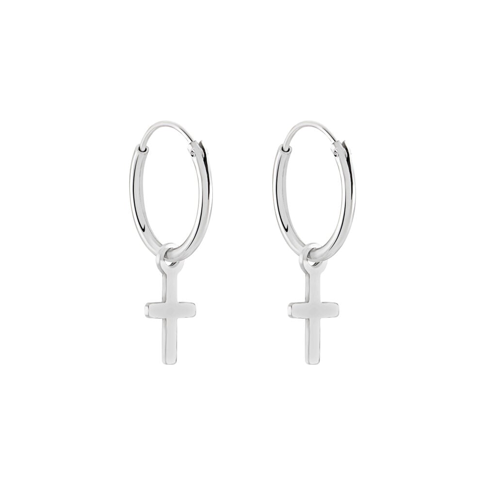 Créoles Elvyn Argent Blanc - Créoles Femme | Marc Orian