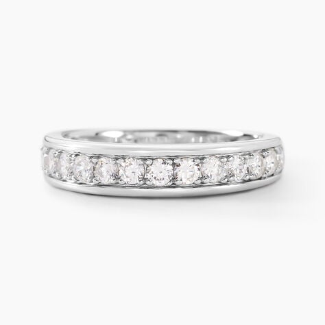 Demi Alliance Heket Argent Blanc Oxyde De Zirconium - Bagues avec pierre Femme | Marc Orian
