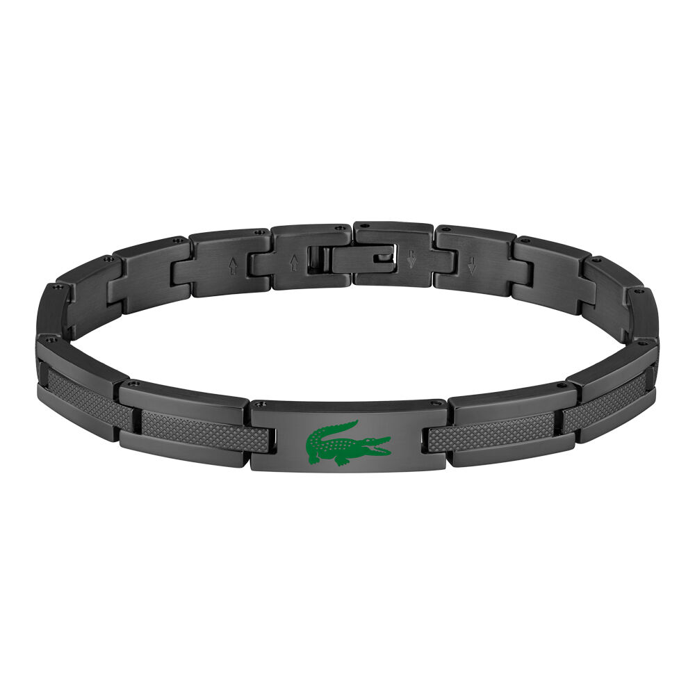 Bracelet Lacoste Stencil Acier Noir - Bracelets cha&icirc;nes Homme | Marc Orian