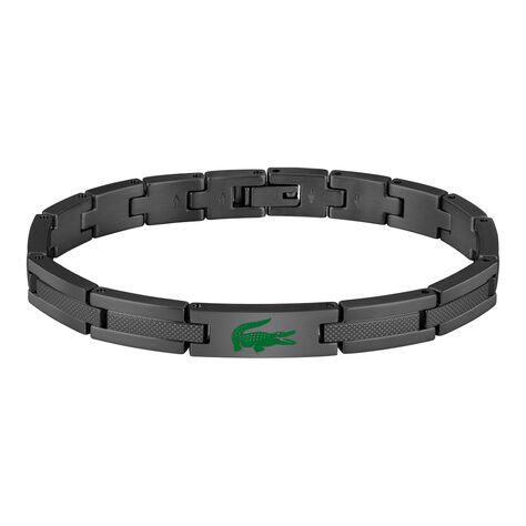 Bracelet Lacoste Stencil Acier Noir - Bracelets cha&icirc;nes Homme | Marc Orian