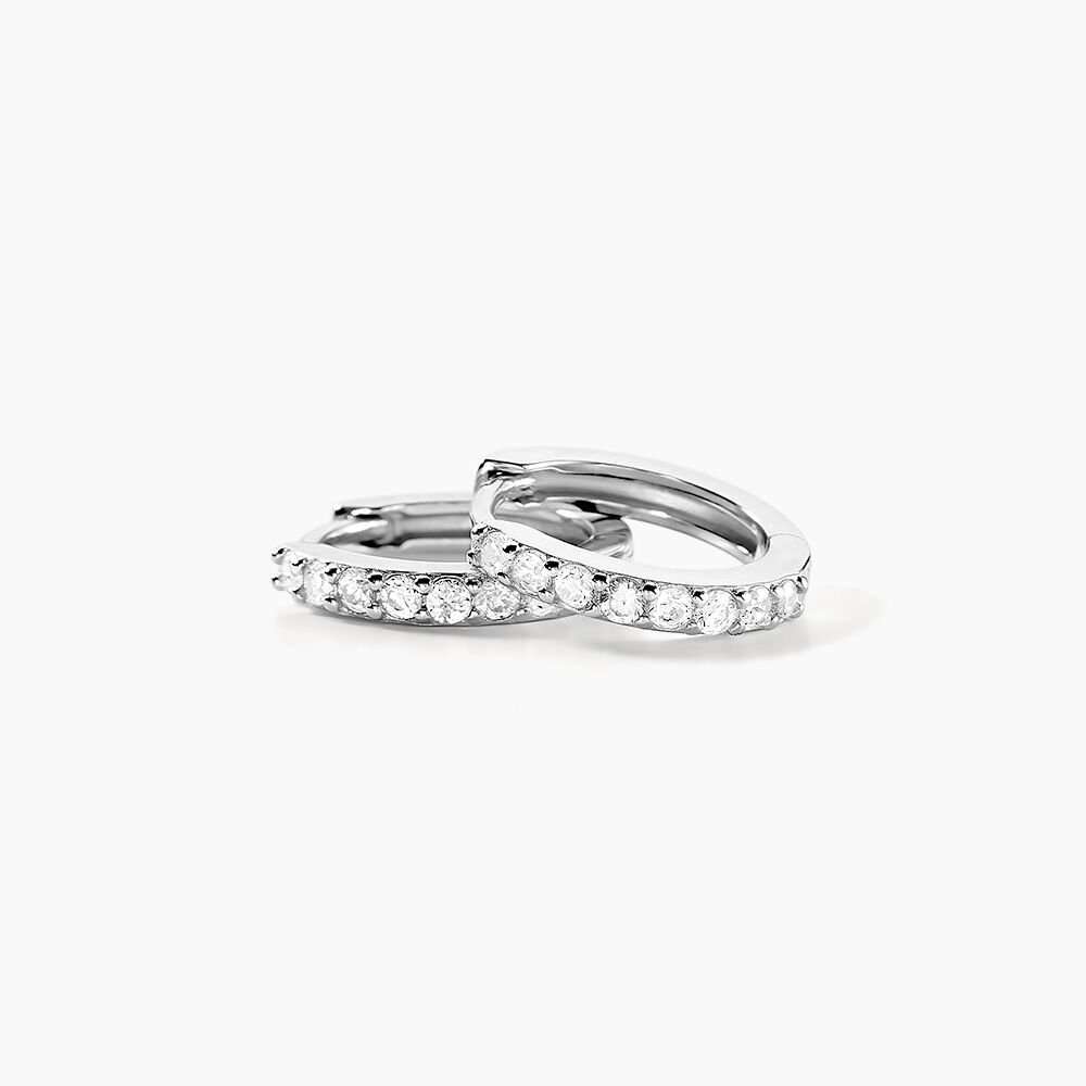 Créoles Jussi Argent Blanc Oxyde De Zirconium - Créoles Femme | Marc Orian