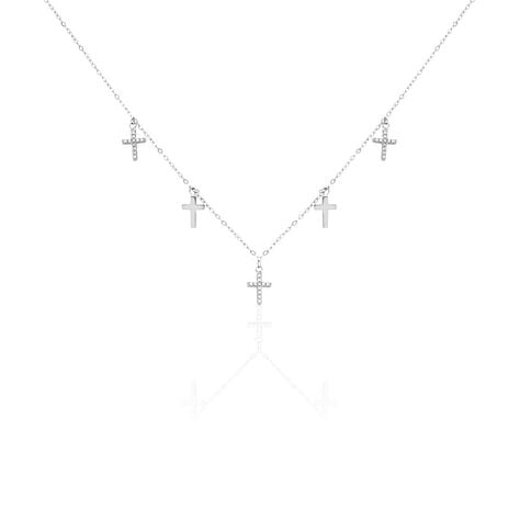 Collier Ivah Argent Blanc Oxyde De Zirconium - Colliers avec pierres Femme | Marc Orian