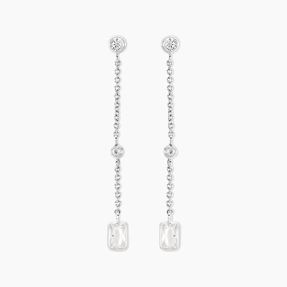 Boucles D'oreilles Puces Argane Argent Blanc Oxyde De Zirconium - Puces Femme | Marc Orian