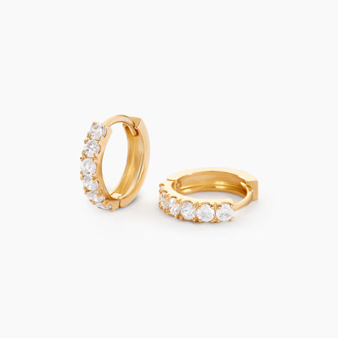 Créoles Andgelina Rondes Or Jaune Oxyde De Zirconium - Créoles Femme | Marc Orian