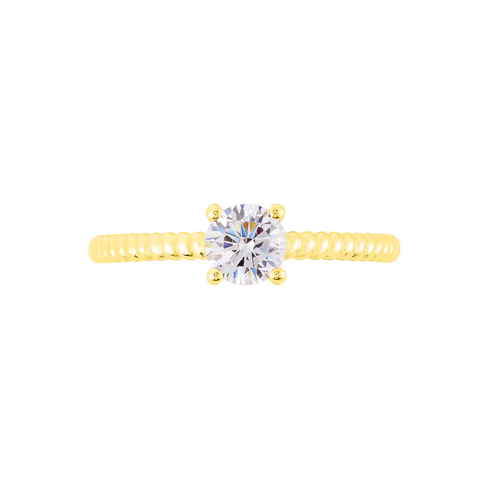 Bague Solitaire Renate Or Jaune Oxyde De Zirconium - Solitaires Femme | Marc Orian