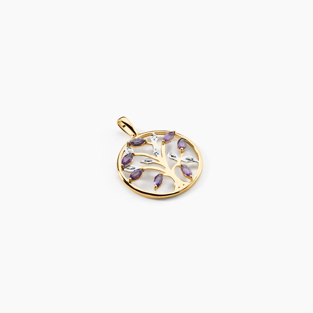 Pendentif Godoleine Or Jaune Amethyste Violet - Pendentifs Femme | Marc Orian