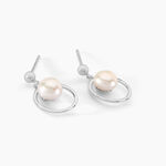 Boucles D'oreilles Pendantes Ivana Argent Blanc Perle De Culture - Pendantes Femme | Marc Orian