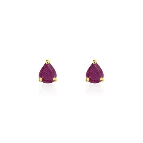 Boucles D'oreilles Puces Or Jaune Isador Rubis - Puces Femme | Marc Orian
