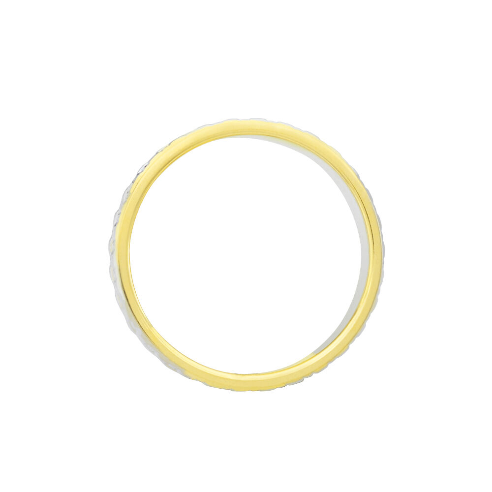 Alliance Grain De Folie Diamantee Ruban Plat Or Bicolore - Alliances duo Famille | Marc Orian