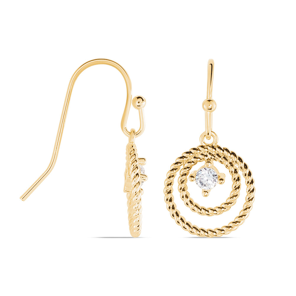 Boucles D'oreilles Pendantes Plaqué Or Jaune Danys Oxyde De Zirconium - Pendantes Femme | Marc Orian