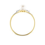 Bague Lonny Or Jaune Perle De Culture Et Oxyde De Zirconium - Parures de mariage Femme | Marc Orian