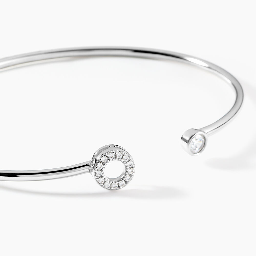 Bracelet Jonc Elorie Argent Blanc Oxyde De Zirconium - Bracelets joncs Femme | Marc Orian