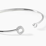 Bracelet Jonc Elorie Argent Blanc Oxyde De Zirconium - Bracelets joncs Femme | Marc Orian