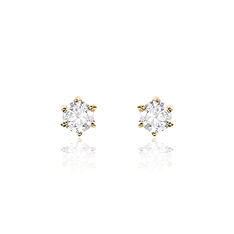 Boucles D'oreilles Puces Yléna Plaqué Or Jaune Oxyde De Zirconium - Clous d'oreilles Femme | Marc Orian