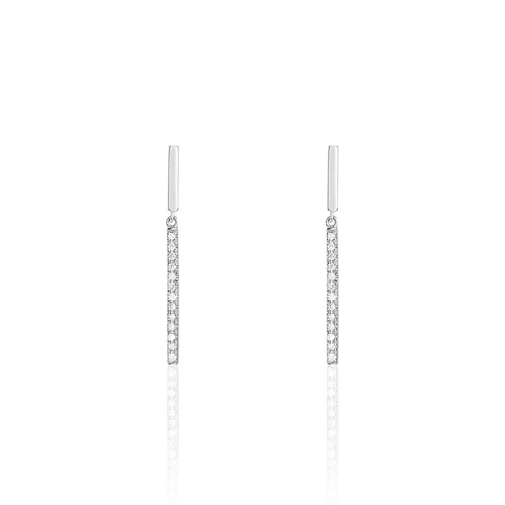 Boucles D'oreilles Puces Alayna Or Blanc Diamant - Boucles d'oreilles pierres précieuses Femme | Marc Orian