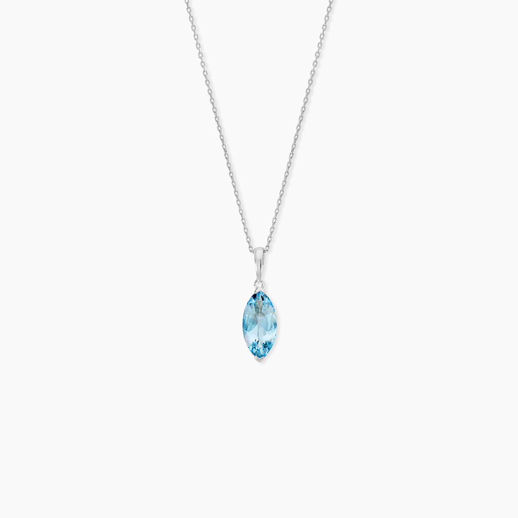 Collier Raquel Or Blanc Topaze - Colliers avec pierres Femme | Marc Orian