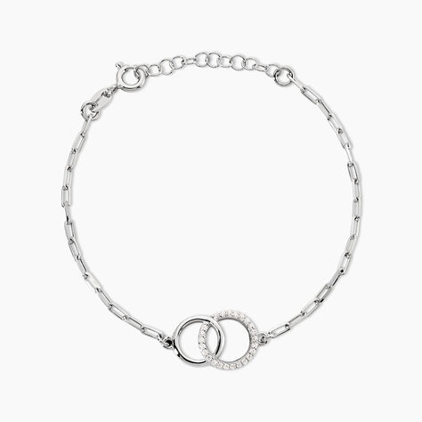 Bracelet Isabel Argent Blanc Oxyde De Zirconium - Bracelets Anneaux Entrelaces Femme | Marc Orian