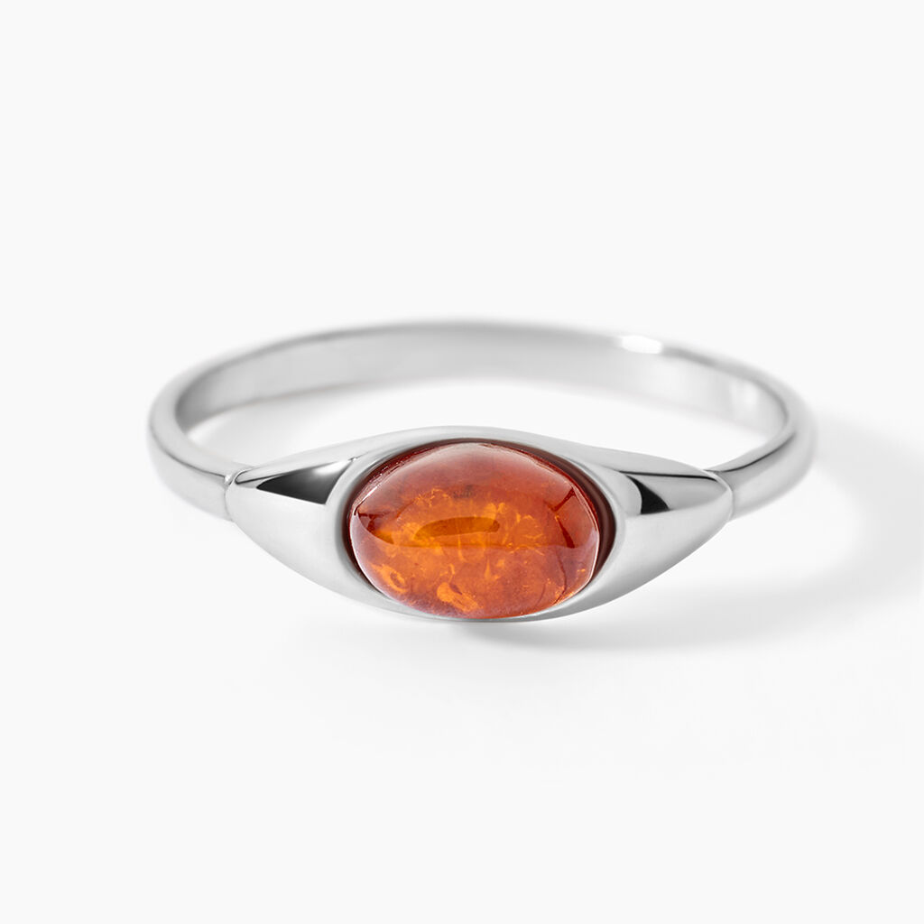 Bague Marquita Argent Blanc Ambre - Bijoux fantaisie Femme | Marc Orian