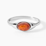 Bague Marquita Argent Blanc Ambre - Bijoux fantaisie Femme | Marc Orian