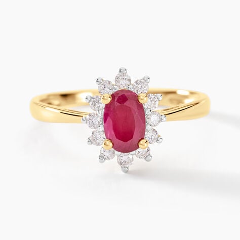 Bague Vladimir Or Jaune Rubis Diamants - Bagues vintage Femme | Marc Orian