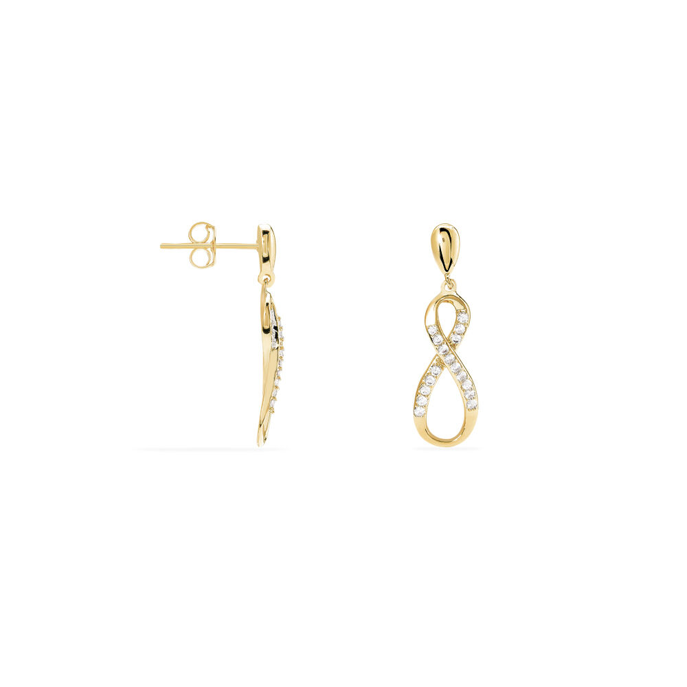 Boucles D'oreilles Pendantes Dunya Plaqué Or Jaune Oxyde De Zirconium - Pendantes Femme | Marc Orian
