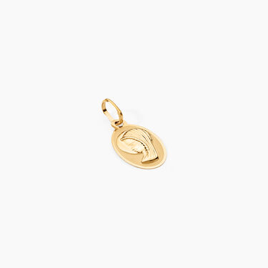 Pendentif Vierge Ovale Or Jaune