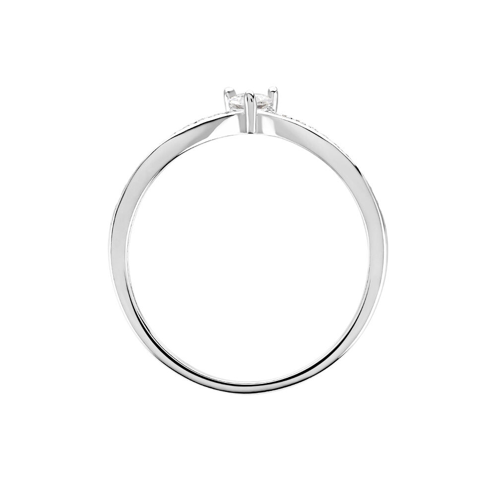 Bague Hyman Argent Blanc Oxyde De Zirconium - Solitaires Femme | Marc Orian
