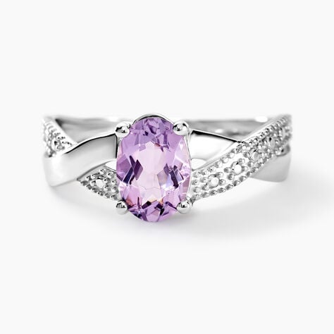 Bague Candice Or Blanc Amethyste - Bagues pierres fines Femme | Marc Orian