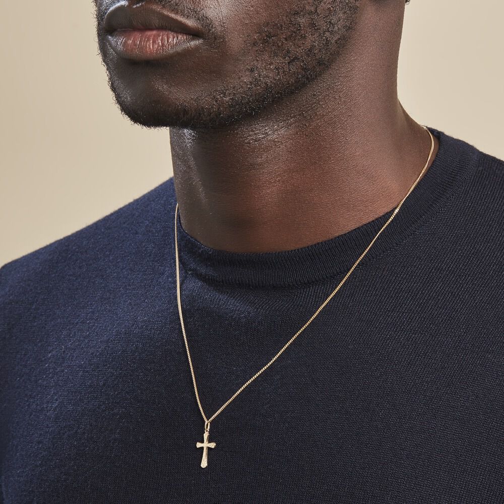 Pendentif Bathilde Croix Striee Or Jaune - Pendentifs Famille | Marc Orian