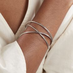 Bracelet Jonc Hugoline Argent Blanc - Bracelets jonc Femme | Marc Orian