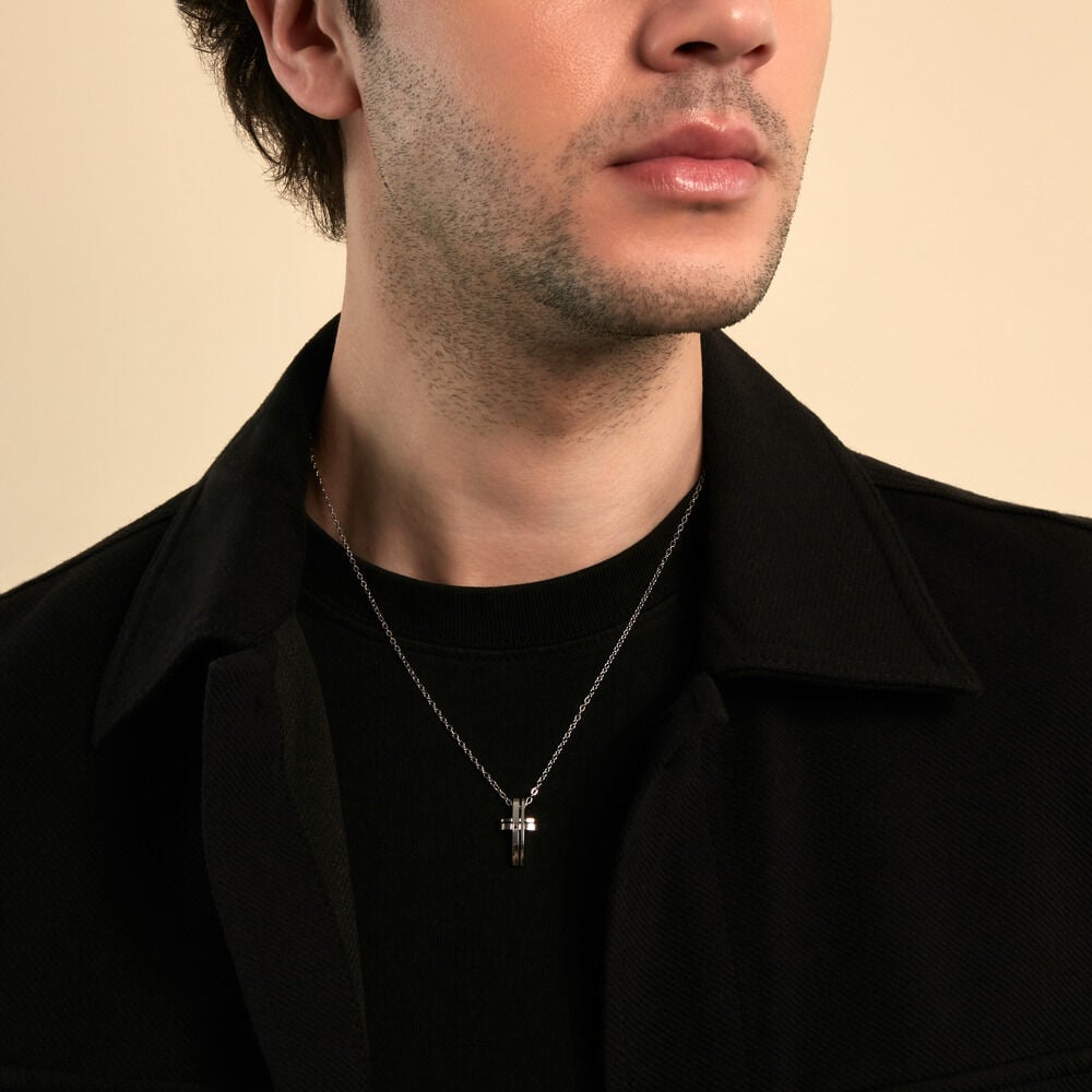 Collier Ruya Acier Blanc Oxyde De Zirconium - Colliers avec pierres Homme | Marc Orian