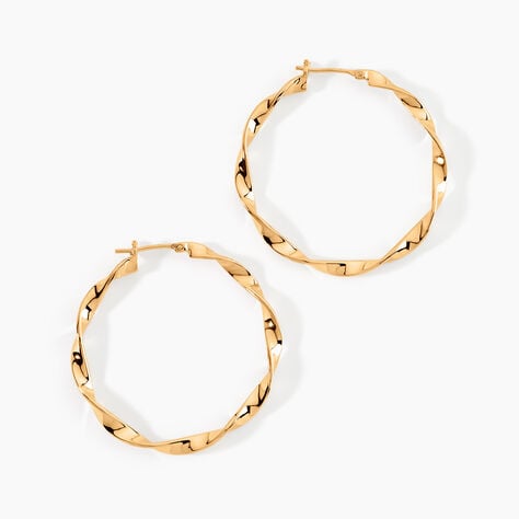 Cr&eacute;oles Lenna Torsad&eacute;e Plaqu&eacute; Or Jaune - Cr&eacute;oles Femme | Marc Orian