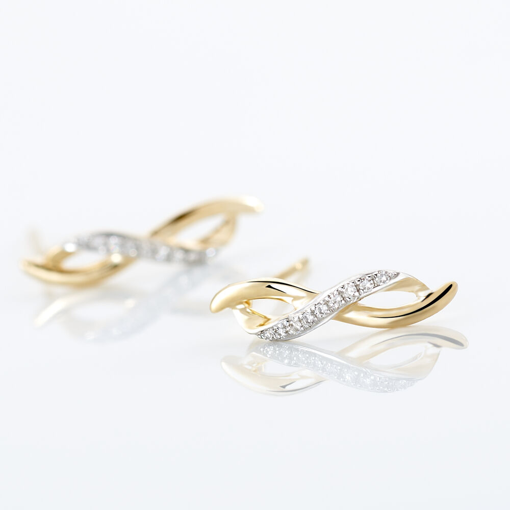 Boucles D'oreilles Puces Smina Or Jaune Diamant - Pendantes Femme | Marc Orian
