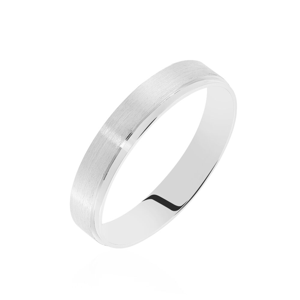 Alliance Nelida Ruban Plat Argent Blanc - Alliances personnalis&eacute;es Famille | Marc Orian