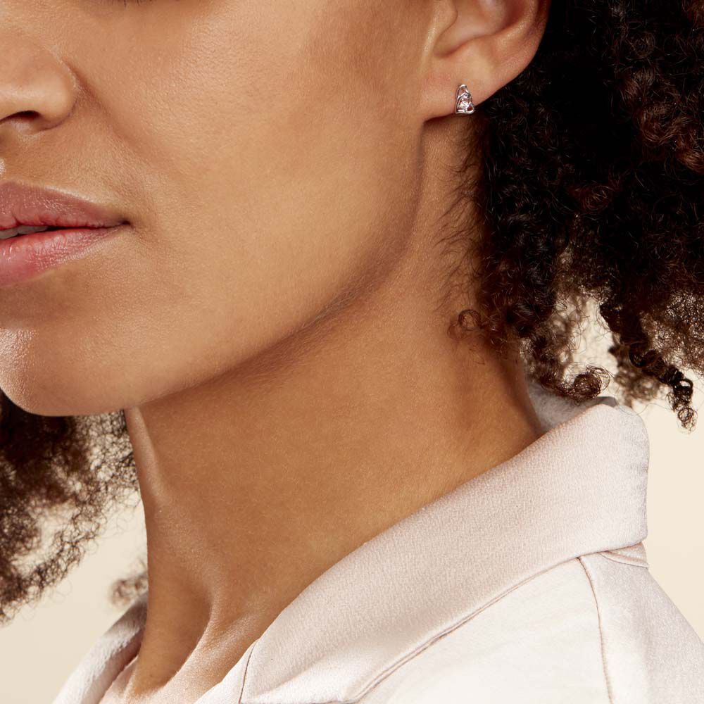 Boucles D'oreilles Puces Roma Argent Blanc Oxyde De Zirconium - Puces Femme | Marc Orian