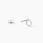 Boucles D'Oreilles Puces Aberte Argent Blanc Oxyde De Zirconium - Puces Femme | Marc Orian