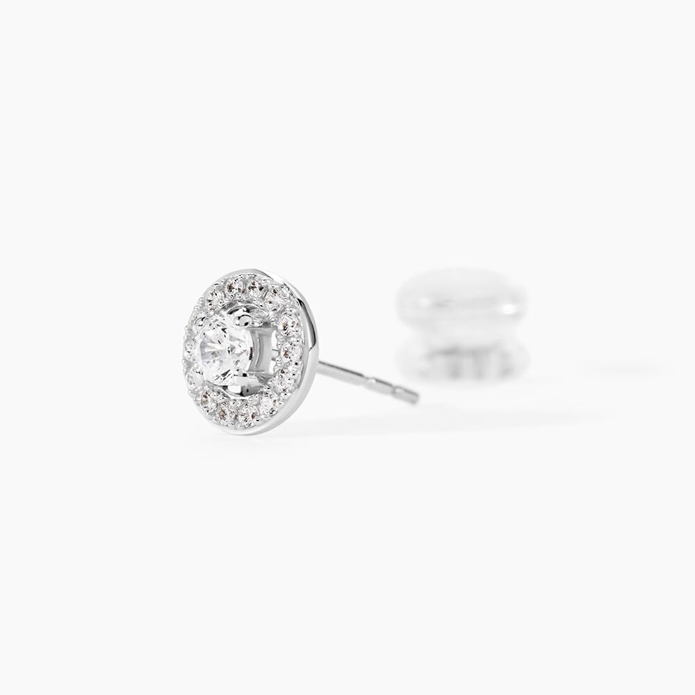 Boucles D'oreilles Puces Star Or Blanc Oxyde De Zirconium - Puces Femme | Marc Orian