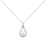 Collier Ghyslene Argent Blanc Perle De Culture Et Oxyde De Zirconium - Colliers avec pierres Femme | Marc Orian