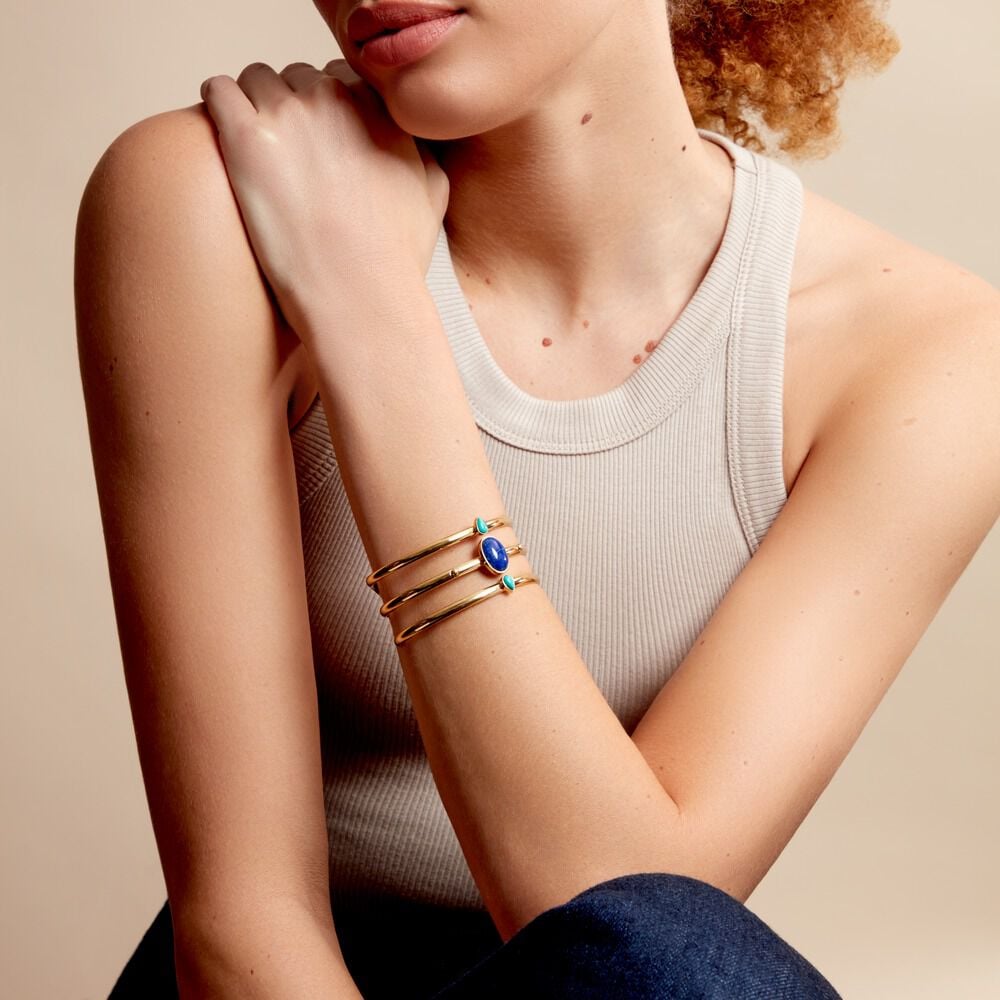 Bracelet Jonc Melissane Acier Jaune Pierre De Synthese - Bracelets Pierre Femme | Marc Orian