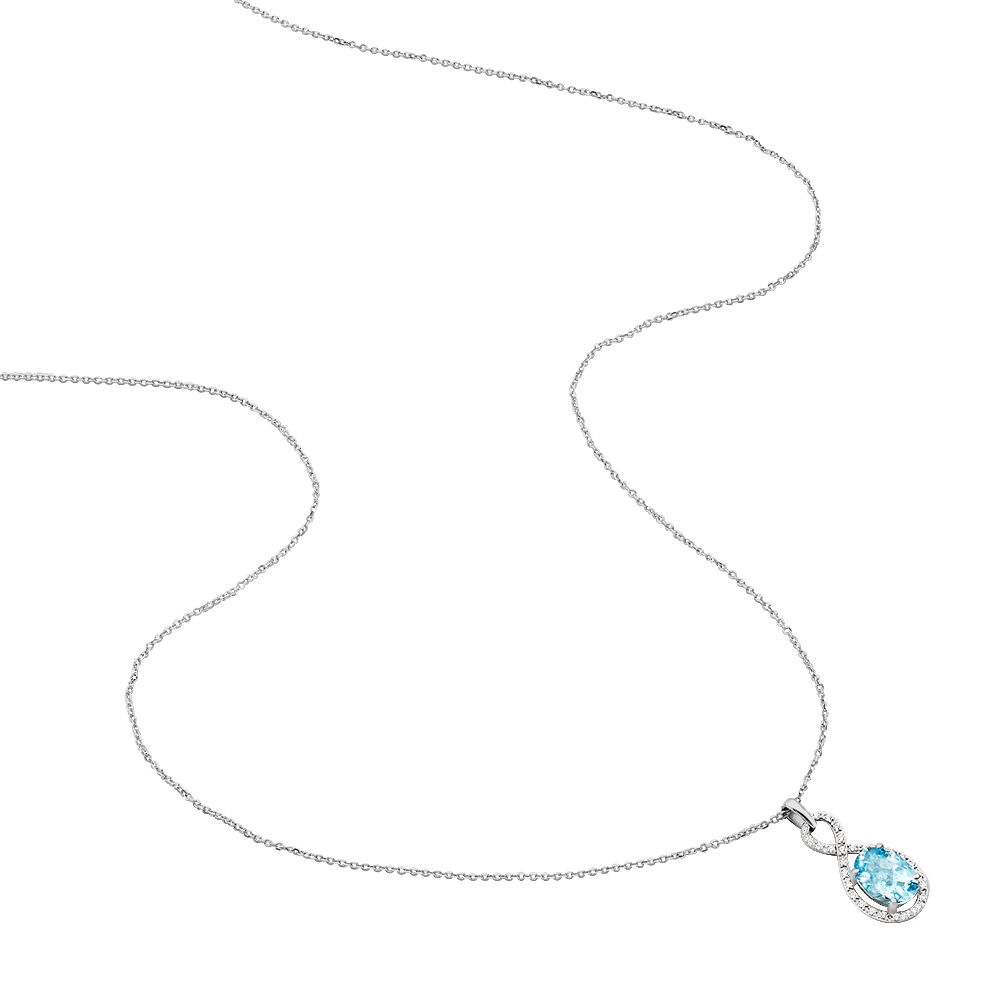 Collier Passion Or Blanc Topaze Et Oxyde De Zirconium - Colliers avec pierres Femme | Marc Orian