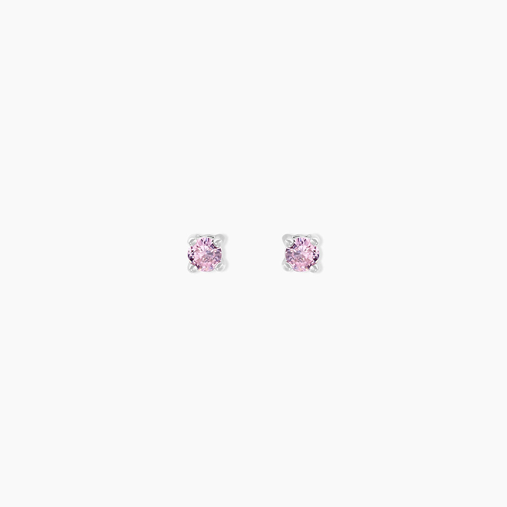 Boucles D'oreilles Puces Tehora Argent Blanc Oxyde De Zirconium - Puces Femme | Marc Orian
