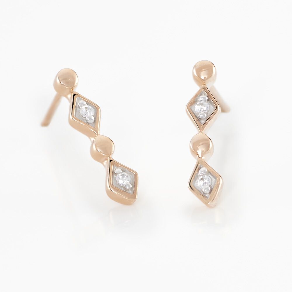 Boucles D'oreilles Puces Argent Rose Donaoxydes De Zirconium - Puces Femme | Marc Orian