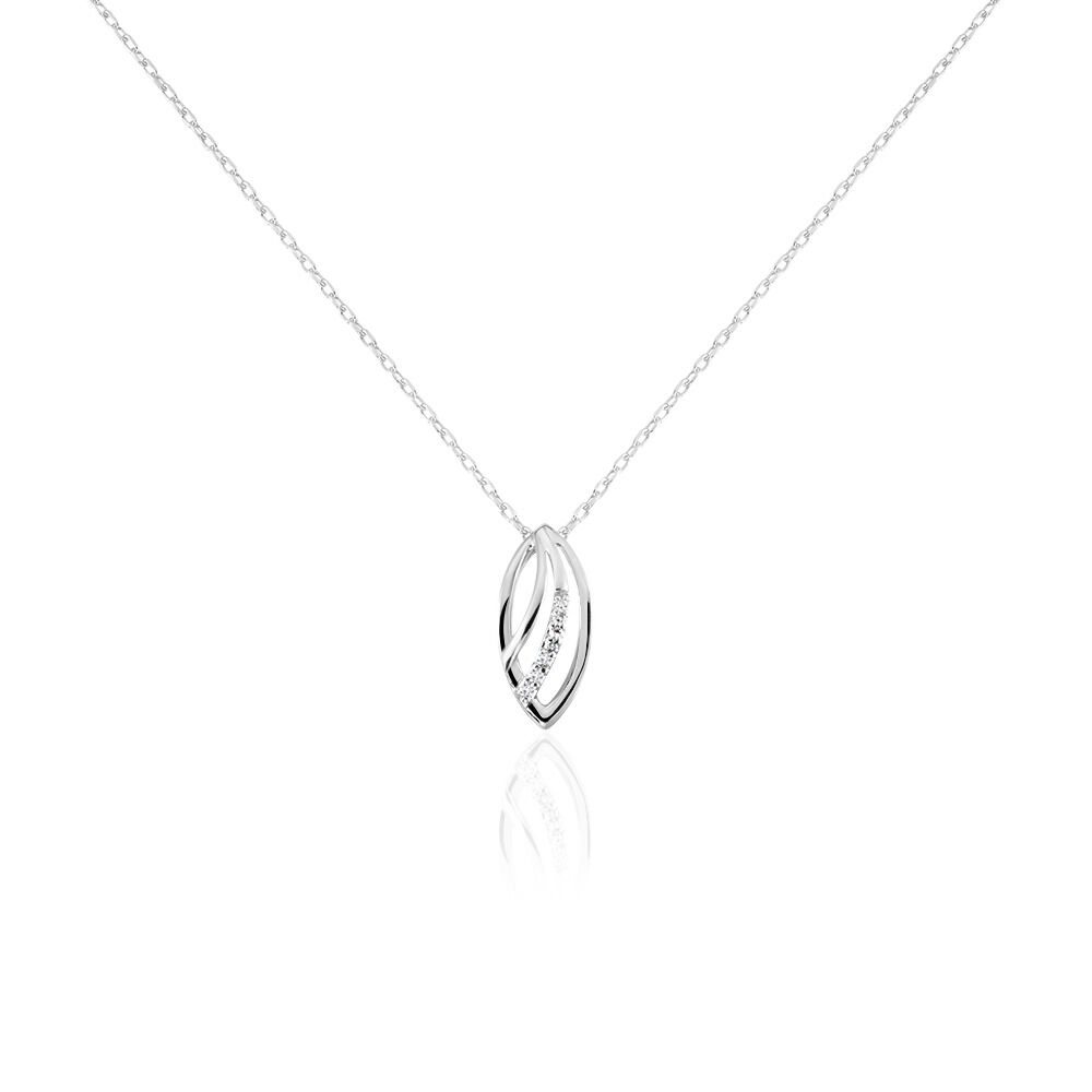 Collier Or Blanc Aatami Diamants - Colliers avec pierres Femme | Marc Orian