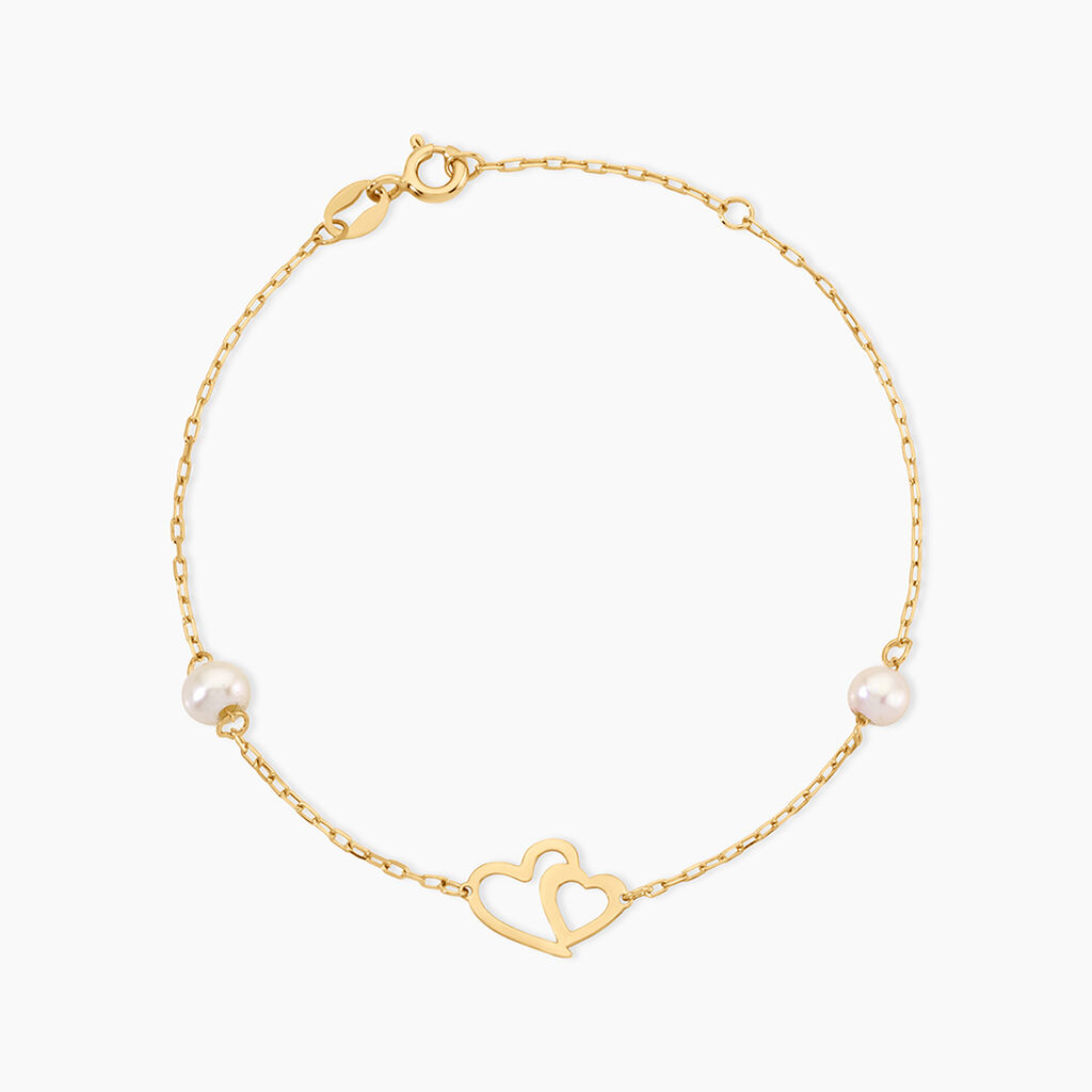 Bracelet Cenzo Argent Dor&eacute; A L'Or 750/1000 Perle De Culture - Bracelets cha&icirc;nes Femme | Marc Orian