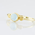 Bague Argent Dore Helko Calcedoine Bleue - Bijoux fantaisie Femme | Marc Orian