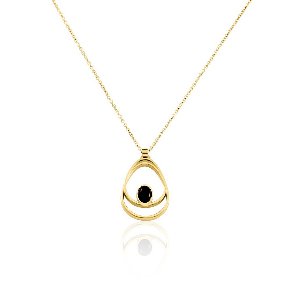 Collier Sautoir Acier Doré Ruben Agate - Colliers avec pierres Femme | Marc Orian