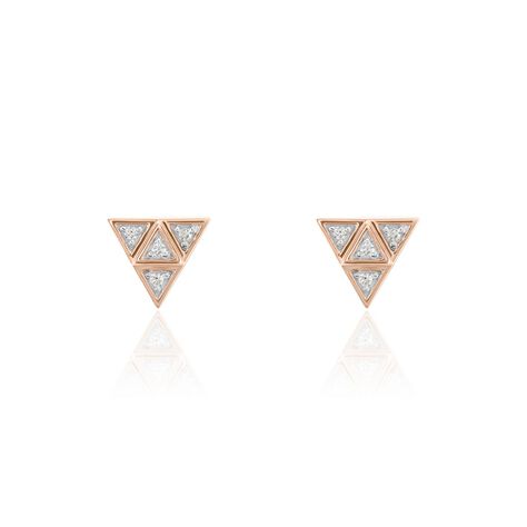 Boucles D'oreilles Puces Argent Rose Doron Oxydes De Zirconium - Puces Femme | Marc Orian