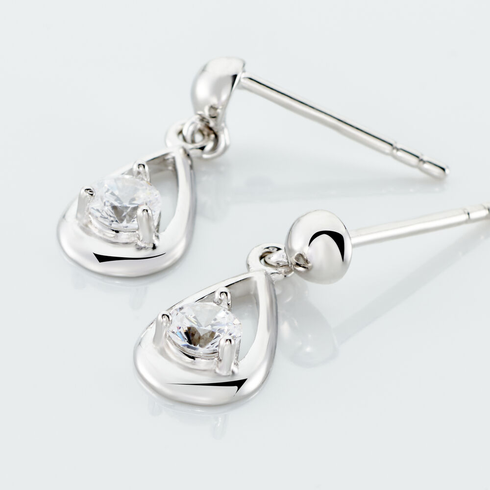 Boucles D'oreilles Puces Bethilda Argent Blanc Oxyde De Zirconium - Puces Femme | Marc Orian