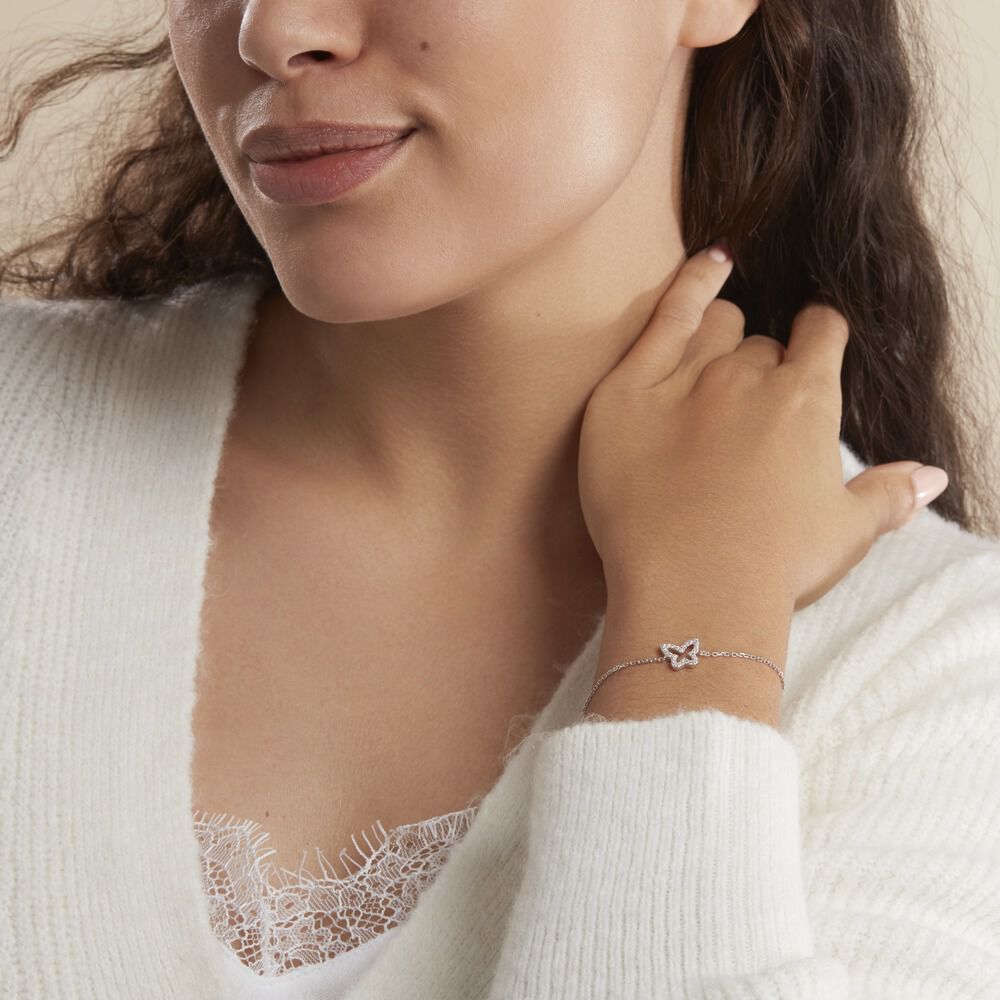 Bracelet Gladys Argent Blanc Oxyde De Zirconium - Bracelets chaînes Femme | Marc Orian
