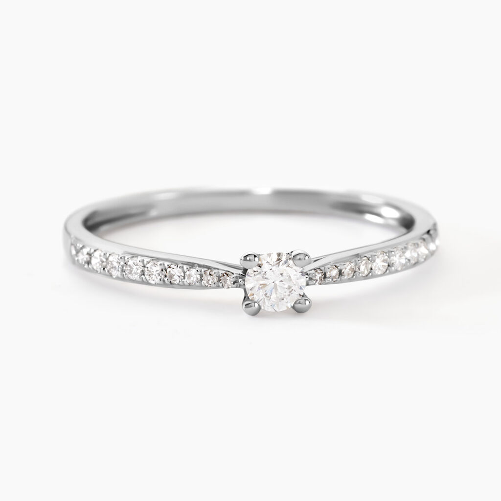 Bague Solitaire Hemera Or Blanc Diamant - Solitaires Femme | Marc Orian
